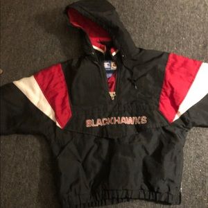 M Vintage Chicago Blackhawks STARTER half-zip